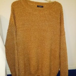 Shein womens brown & white cable knit sweater SZ 3XL.